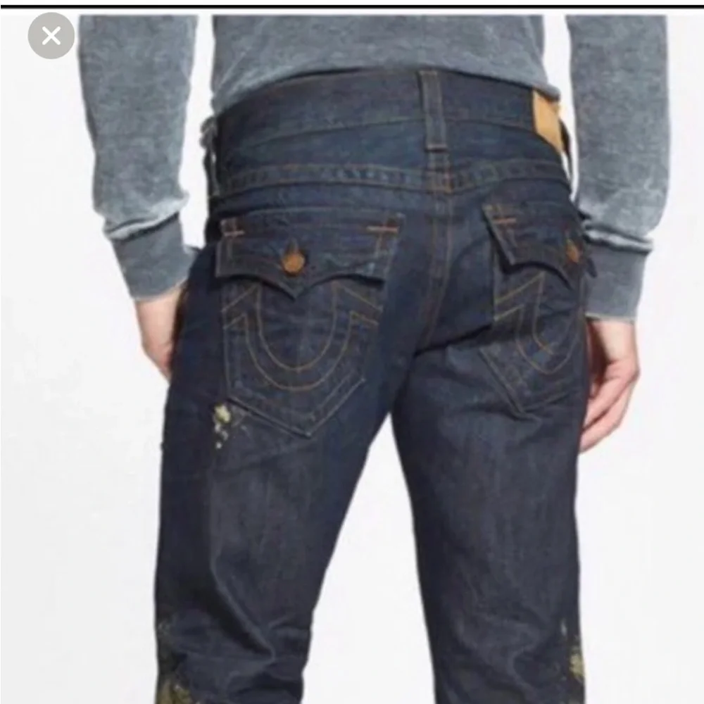 True religion, Ricky, mud, splash, jeans, dark blue, relaxed straight - Picture 2 of 16